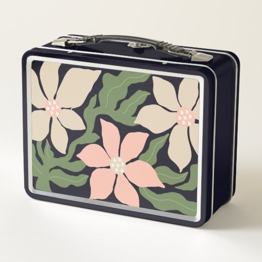 Florale Illustration Metall Brotdose (Rückseite)
