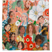 Florale Illustration zum Internationalen Frauentag Duschvorhang (Vorderseite)