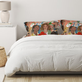 Florale Illustration zum Internationalen Frauentag Kissenbezug