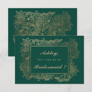 Florale Imitate goldenes Smaragdgrün ist meine Bra Einladung