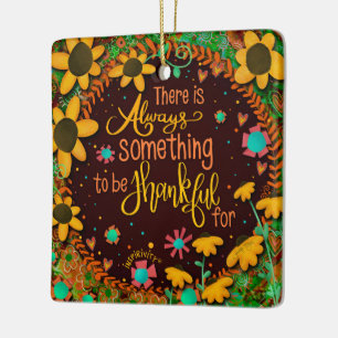 florale Inspirierend dankbare Zitatsinspiritivität Keramikornament