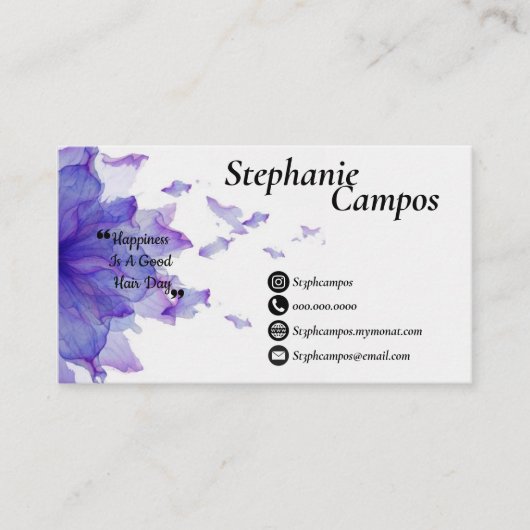 florale Kardinalkarte Visitenkarte (Vorderseite)