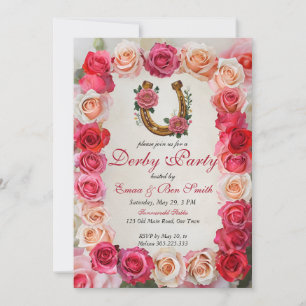 Florale Kentucky Derby Einladung Glückshufeisen R