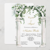 Florale Kirche Spanische Hochzeit   Einladung (Vorne/Hinten)