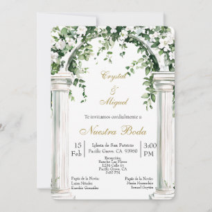 Florale Kirche Spanische Hochzeit   Einladung