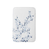 Florale Kirschblüten Blau Weiß Badematte (Vorderseite Vertikal)