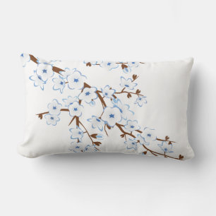 Florale Kirschblüten Blau Weiß Lendenkissen