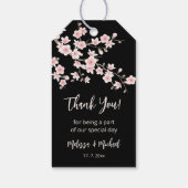 Florale Kirschblüten Danke Geschenkanhänger (Rückseite)