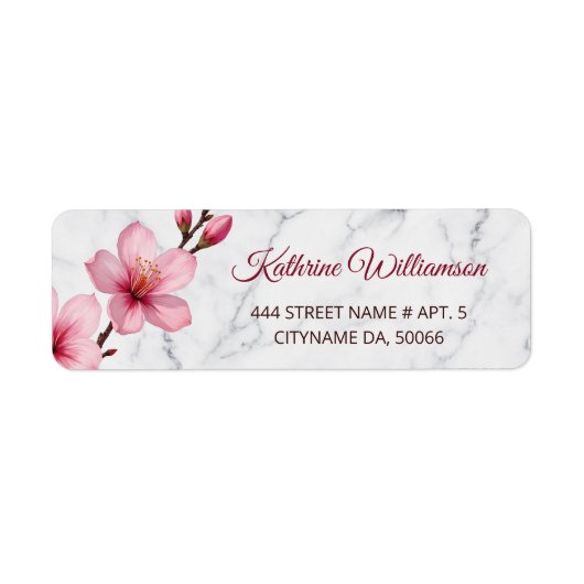 Florale Kirschblüten Hellgrauer Marmor (Vorne)