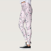 Florale Kirschblüten Rosa Leggings (Links)