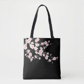 Florale Kirschblüten-Rosa-Schwarz Tasche (Vorderseite)