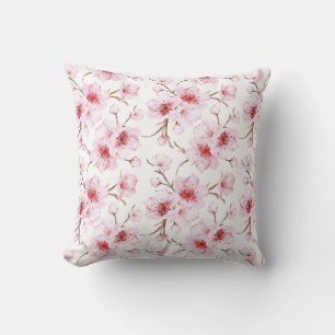 Florale Kirschblüten Rosa Weiß Kissen
