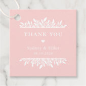 Florale Klammern EDITABLE FARBE Gastgeschenk Hochz Geschenkanhänger (Vorderseite)