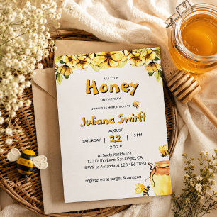 Florale Kleine Honigbiene Waben Baby Shower Einladung