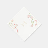 Florale Koralle Pink & Creme Floral Serviette (Ecke)