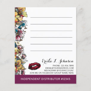 florale Kundenkarte für Lipstick-Distributoren Flyer