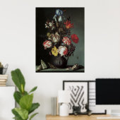Florale Kunst mit Rose Poster (Heimbüro)