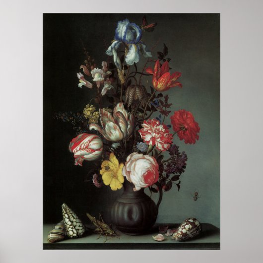 Florale Kunst mit Rose Poster (Vorne)