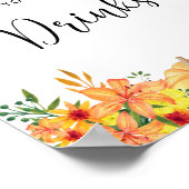 Florale Kürbis-Getränke Poster (Ecke)