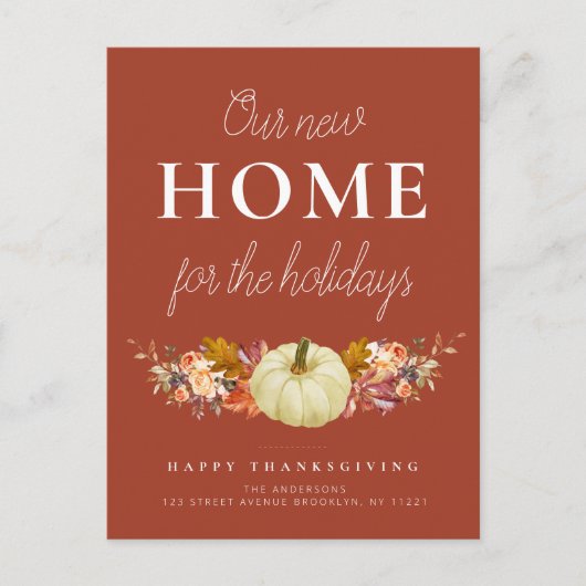 florale Kürbisverschiebung Postkarte (Vorderseite)