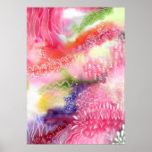 Florale Landschaft Aquarell Poster (Vorne)