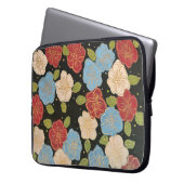 Florale Laptop-Hülle mit rosa, blau, grün und gold Laptopschutzhülle (Vorderseite Links)