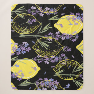 Florale Lavendel-Limonen Vintage-Illustration Sherpadecke