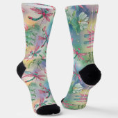 Florale Libelle Socken (Gewinkelt)