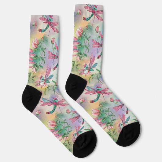 Florale Libelle Socken (Rechts)