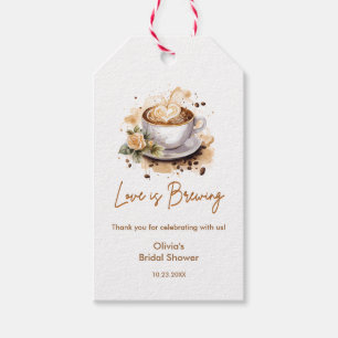 Florale Liebe brodelt Brauner Kaffee Junggesellinn Geschenkanhänger