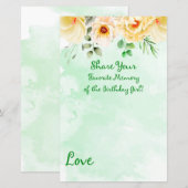 Florale Lieblingsgedächtnis des Geburtstagskarlche (Vorne/Hinten)