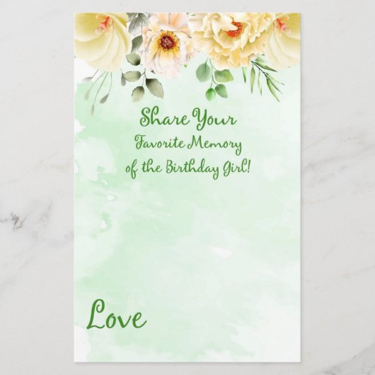 Florale Lieblingsgedächtnis des Geburtstagskarlche (Vorderseite)