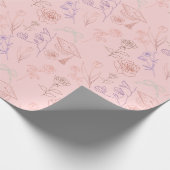 Florale Linienkunst zum Abschluss Geschenkpapier (Ecke)
