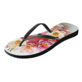 Florale Lippenkunst Badesandalen (Schrägansicht)