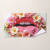 Florale Lippenkunst Badhandtuch Set (Handtuch)