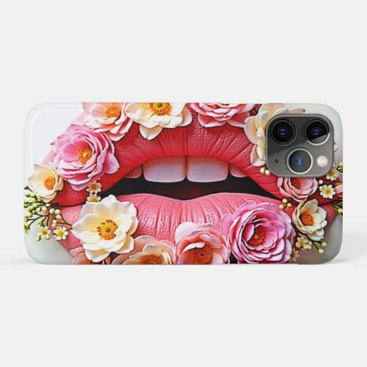 Florale Lippenkunst Case-Mate iPhone Hülle (Rückseite (Horizontal))