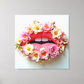 Florale Lippenkunst Leinwanddruck (Vorderseite)