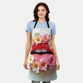 Florale Lippenkunst Schürze (Getragen)