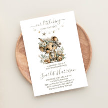 Florale Löwenkönig-Junge Baby Shower Einladung