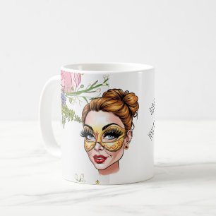 Florale Maskerade-Schönheitsillustration Kaffeetasse