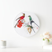 Florale Maueruhr für lange Schwänze Große Wanduhr (Zuhause)