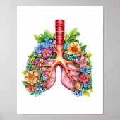 Florale menschliche Lungen Poster (Vorne)