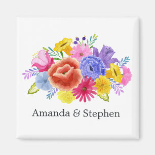 Florale mexikanische Fiesta-Hochzeit Magnet