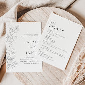 Florale minimalistische Hochzeitseinladung Einladung