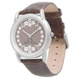 Florale Minimaluhr Elegante neutrale Armbanduhr