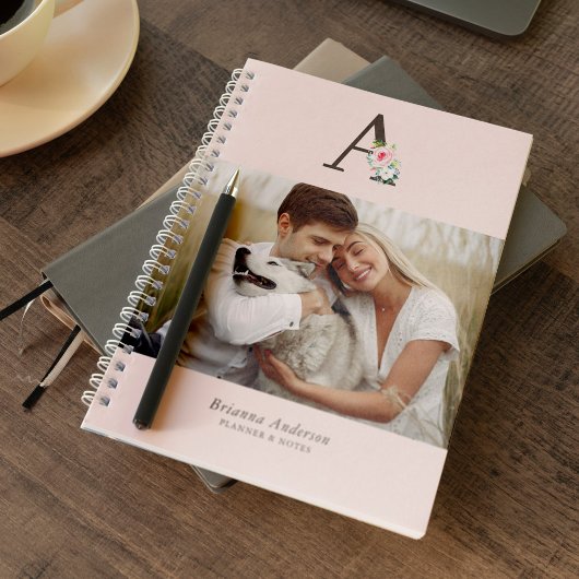 Florale Monogramm-Galerie mit 4 Fotos Notizblock