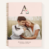 Florale Monogramm-Galerie mit 4 Fotos Notizblock (Vorderseite)