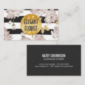 Florale Muster glitzernde Schmetterlinge Visitenkarte (Vorne/Hinten)