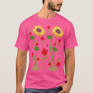 Florale Natur Sonnenblumen Garten Blumen Rosen Bot T-Shirt