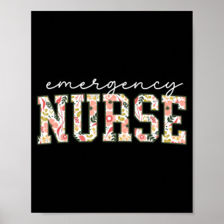Florale Notfallkrankenschwester Neue Er-Krankensch Poster